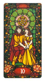  - Art Nouveau Tarot - Ǯʮ - Ten Of Pentacles