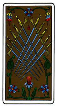 ˹ - Oswald Wirth Tarot - ʮ - Ten Of Swords