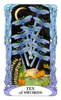 ¹⻨԰ - Moon Garden Tarot - ʮ - Ten Of Swords