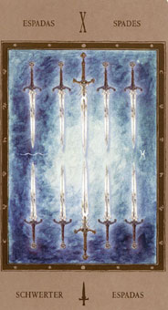 Թ - The Labyrinth Tarots - ʮ - Ten Of Swords