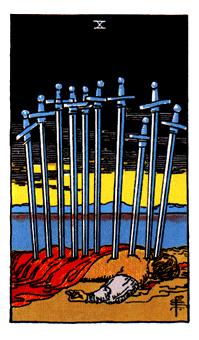 ¡ΰ - Rider Waite Tarot - ʮ - Ten Of Swords