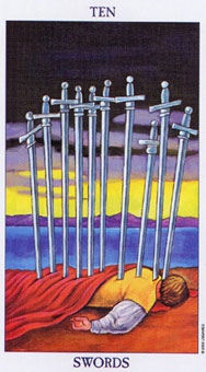 ΰ - Radiant Rider-Waite Tarot - ʮ - Ten Of Swords