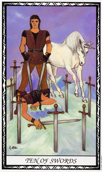  - Unicorn Tarot - ʮ - Ten Of Swords