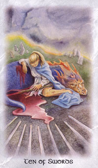  - The Celtic Dragon Tarot - ʮ - Ten Of Swords