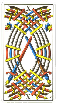 1JJʿ1974 - 1JJ Swiss Tarot 1974 - ʮ - Ten Of Swords