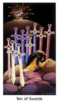 è - Cat People Tarot - ʮ - Ten Of Swords