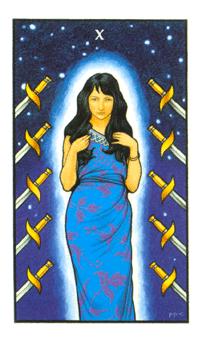 ŵ - Connolly Tarot - ʮ - Ten Of Swords