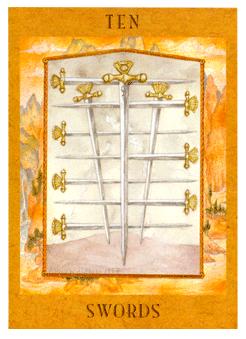 Ů - Goddess Tarot - ʮ - Ten Of Swords