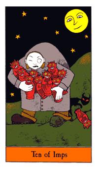 ʥ - Halloween Tarot - Ȩʮ - Ten Of Wands