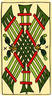  - Marseilles Tarot - Ȩʮ - Ten Of Wands