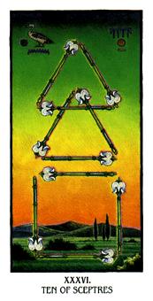  - Ibis Tarot - Ȩʮ - Ten Of Wands