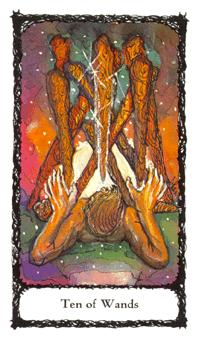 ʥõ - Sacred Rose Tarot - Ȩʮ - Ten Of Wands