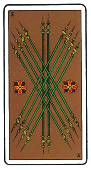 ˹ - Oswald Wirth Tarot - Ȩʮ - Ten Of Wands