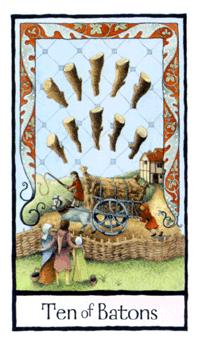 Ӣʼ - Old English Tarot - Ȩʮ - Ten Of Wands