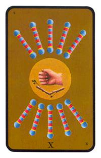 Ů - Tarot of the Witches - Ȩʮ - Ten Of Wands