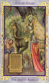 ɪ - Legend Arthurian Tarot - Ȩʮ - Ten Of Wands