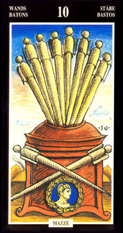  - Illuminate Ancient Tarots - Ȩʮ - Ten Of Wands