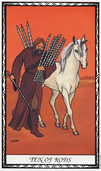  - Unicorn Tarot - Ȩʮ - Ten Of Wands