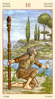 ɯ - Mona Lisa Tarot - Ȩʮ - Ten Of Wands