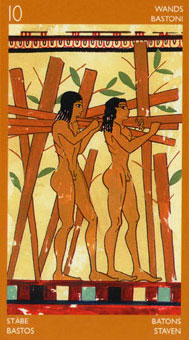 ³ - Etruscan Tarot - Ȩʮ - Ten Of Wands