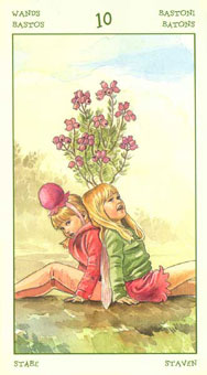 ֮ - The Spirit Of Flowers Tarot - Ȩʮ - Ten Of Wands