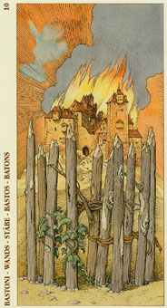 Ŷ - Tarot of Durer - Ȩʮ - Ten Of Wands