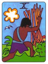  - African Tarot - Ȩʮ - Ten Of Wands