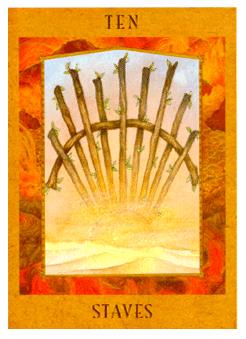 Ů - Goddess Tarot - Ȩʮ - Ten Of Wands