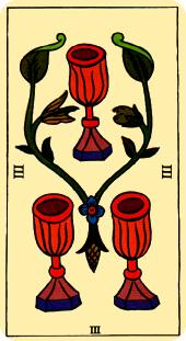  - Marseilles Tarot - ʥ - Three Of Cups