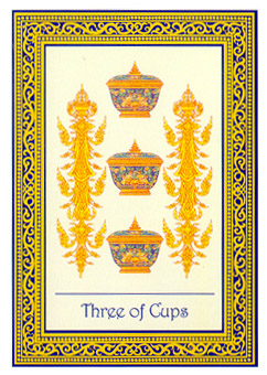 ̩ʼ - Royal Thai Tarot - ʥ - Three Of Cups