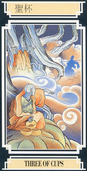  - Golden Dragon Tarot - ʥ - Three Of Cups