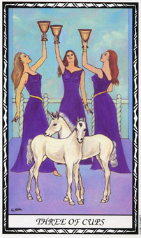  - Unicorn Tarot - ʥ - Three Of Cups