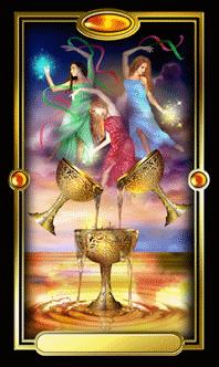 Ѥ - Gilded Tarot - ʥ - Three Of Cups