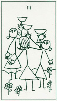  - Stick Figure Tarot - ʥ - Three Of Cups