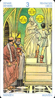 ʥ׳ΰ - Universal Waite Tarot - Ǯ - Three Of Pentacles