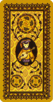 è - Medieval Cat Tarot - Ǯ - Three Of Pentacles