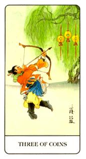 й - Chinese Tarot - Ǯ - Three Of Pentacles