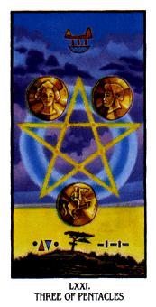  - Ibis Tarot - Ǯ - Three Of Pentacles