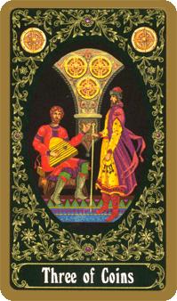  - Russian Tarot - Ǯ - Three Of Pentacles