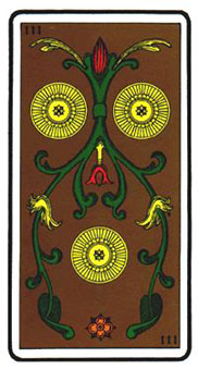 ˹ - Oswald Wirth Tarot - Ǯ - Three Of Pentacles