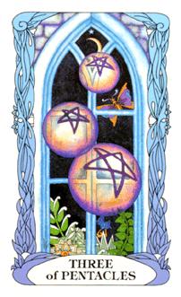 ¹⻨԰ - Moon Garden Tarot - Ǯ - Three Of Pentacles