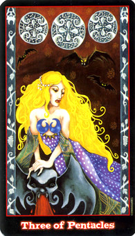 Ѫ - Vampire Tarot - Ǯ - Three Of Pentacles