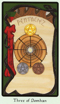  - Faery Wicca Tarot - Ǯ - Three Of Pentacles