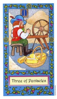  - Whimsical Tarot - Ǯ - Three Of Pentacles