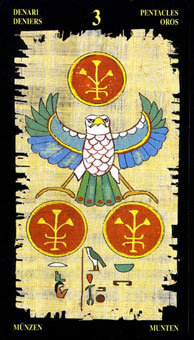  - Egyptian Tarot - Ǯ - Three Of Pentacles