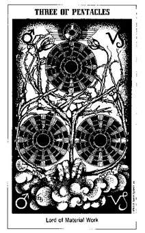 ʿ - The Hermetic Tarot - Ǯ - Three Of Pentacles