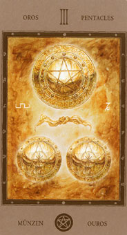 Թ - The Labyrinth Tarots - Ǯ - Three Of Pentacles