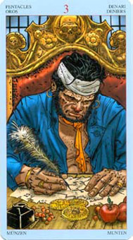  - Sea Rover Tarot - Ǯ - Three Of Pentacles