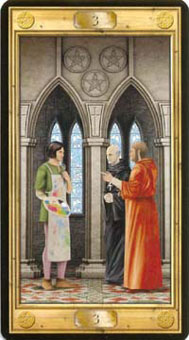 ͼԿΰ - Pictorial Key Tarot - Ǯ - Three Of Pentacles