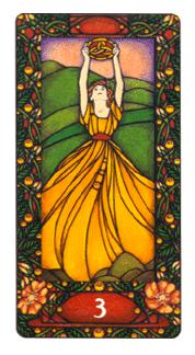  - Art Nouveau Tarot - Ǯ - Three Of Pentacles
